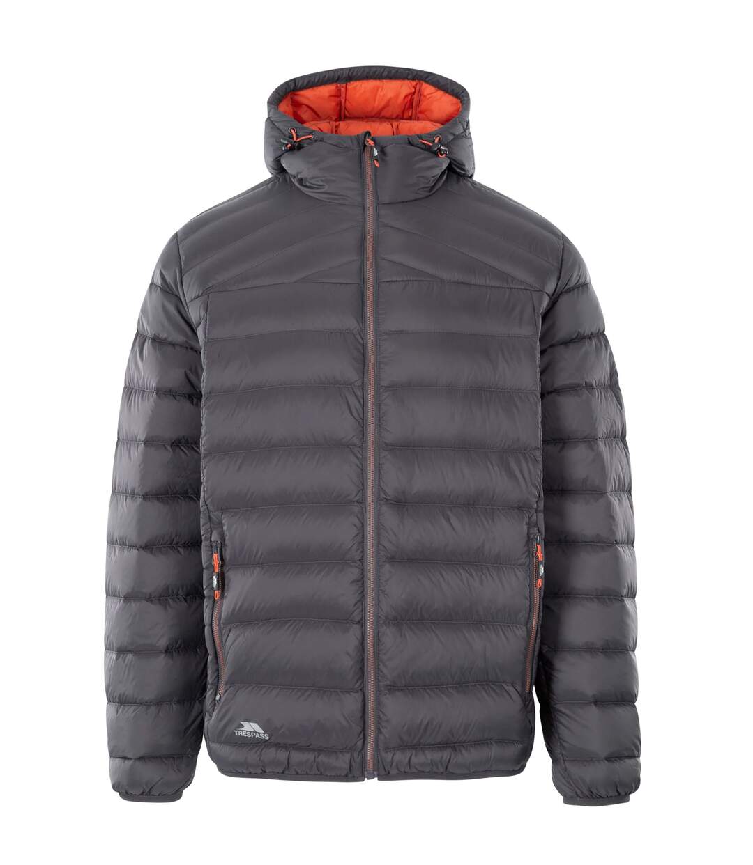 Mens Whitman Ii Down Jacket Dark Grey Burnt Orange Trespass-1
