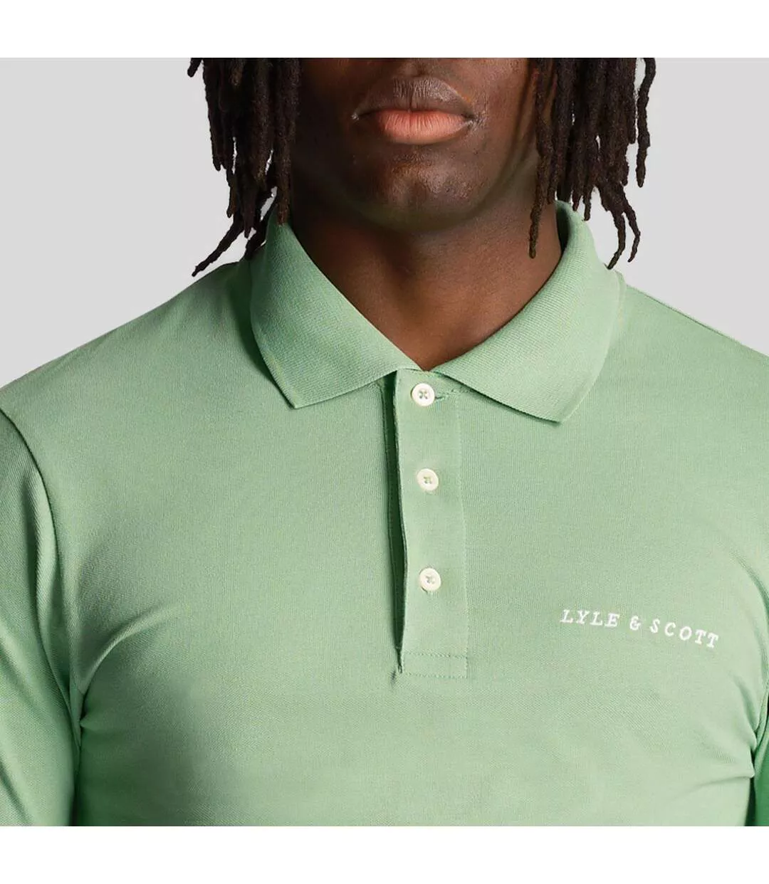 Polo Motif Brodé Homme Vert Clair Lyle & Scott-4