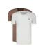 Lot de 2 t-shirts beige/blanc homme calvin klein jeans monologo - l-1