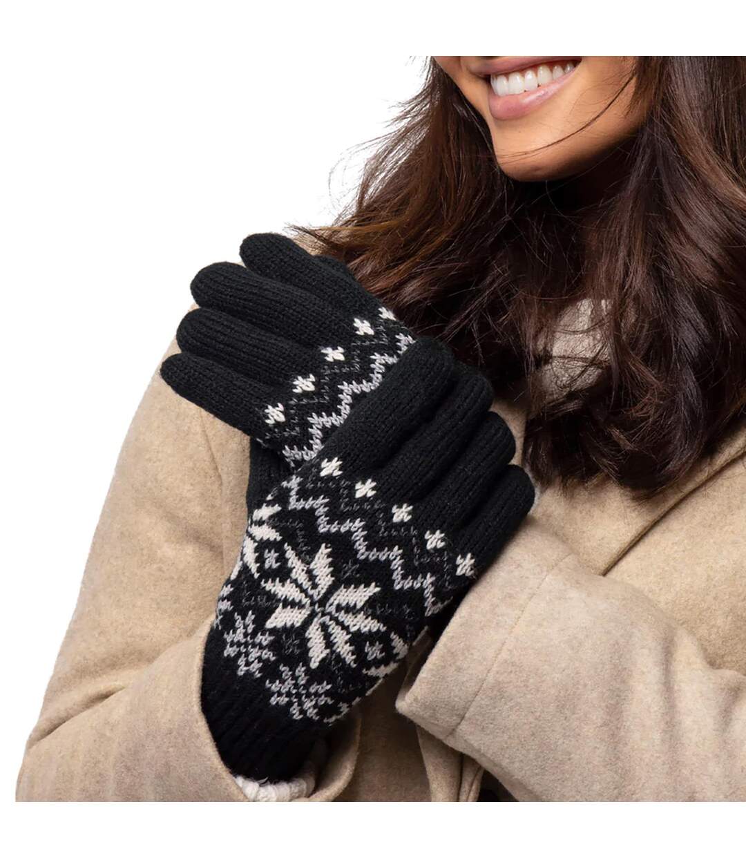 Ladies Knitted Thermal Insulated Gloves for Winter-3