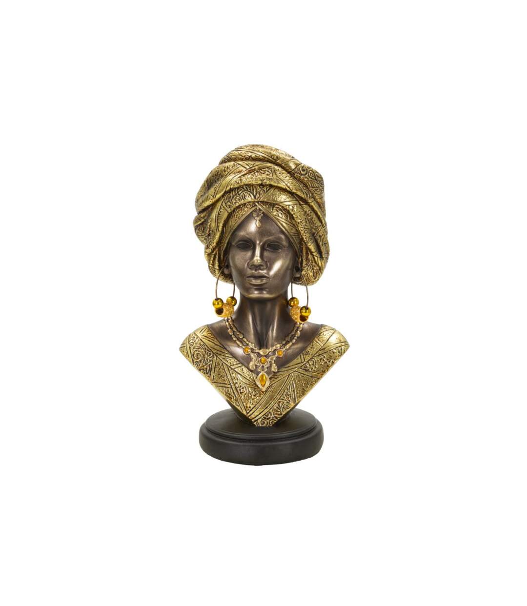 Buste Femme Africaine en Résine Nairobi 28cm Or-1