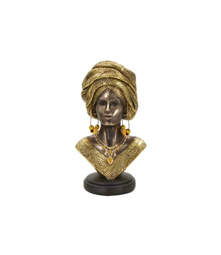 Buste Femme Africaine en Résine Nairobi 28cm Or