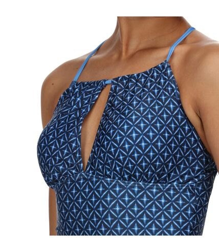 Womens/ladies halliday tile one piece swimsuit navy Regatta