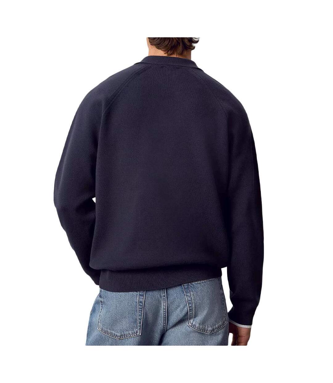 Pull marine homme calvin klein jeans varsity-2
