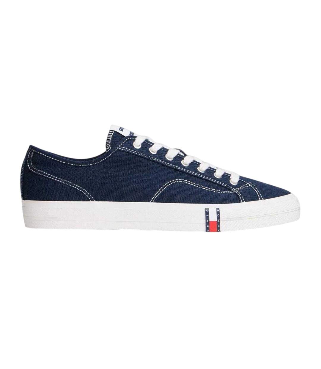 Mens Canvas Flat Trainers Night Navy Tommy Jeans-1