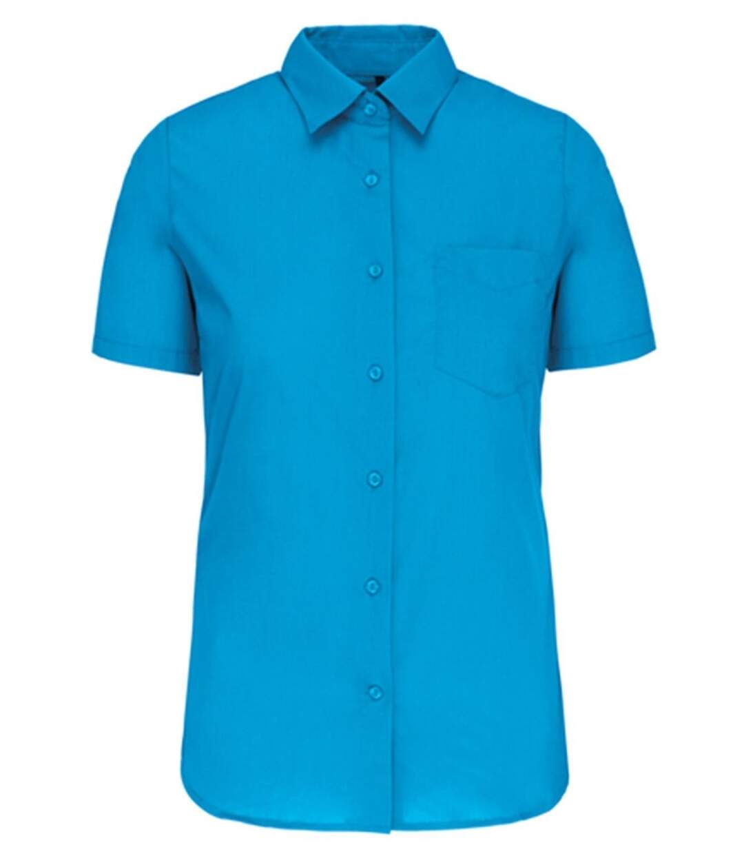 Chemise popeline manches courtes - Femme - K548 - bleu turquoise