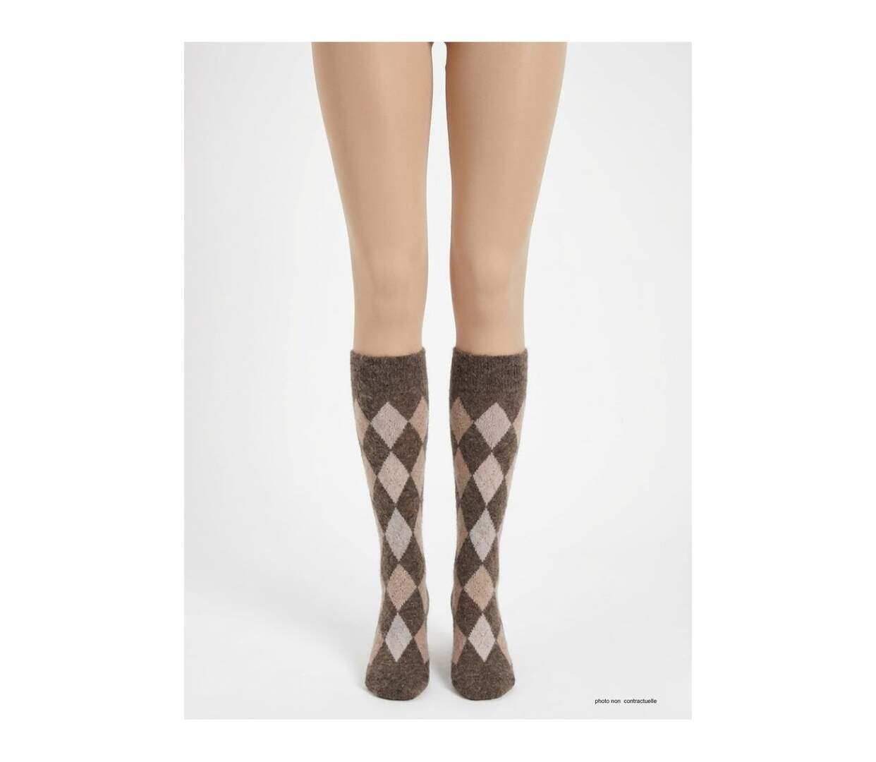 Mayflower CHO741 : Chaussettes mi-bas en angora marron pour une chaleur absolue-3