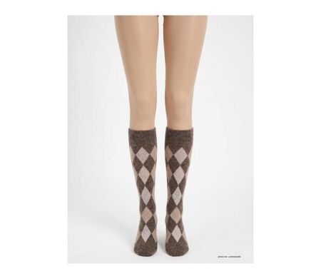Mayflower CHO741 : Chaussettes mi-bas en angora marron pour une chaleur absolue