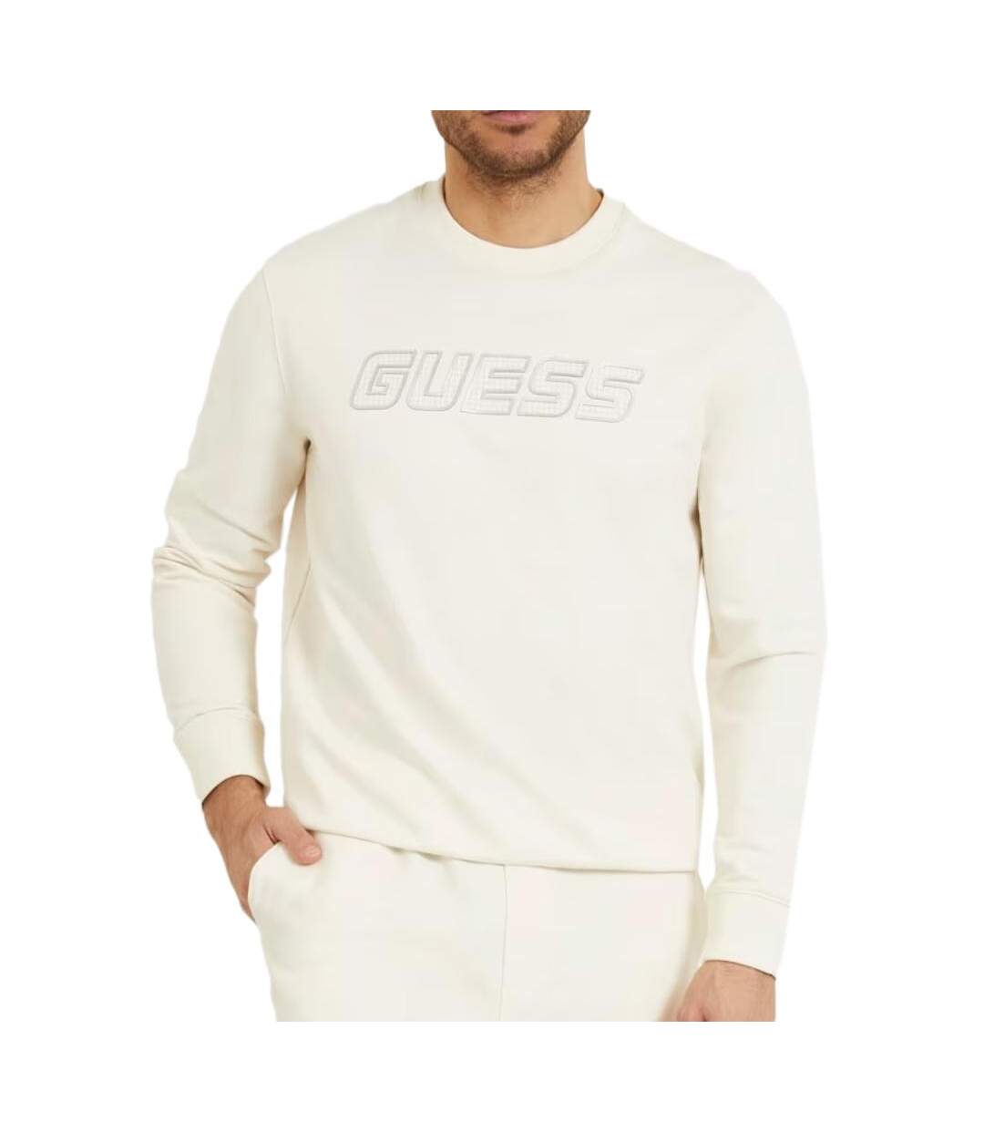 Sweat Écru Homme GUESS Zubin - L-1