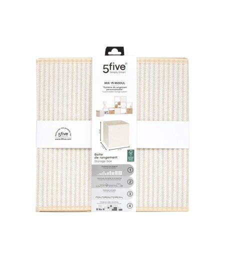 Boîte de Rangement Déco Cotty 31x31cm Crème