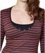 Tee-shirt femme à  rayures chic à  manches longues - Confortable et stylé en rouge-4