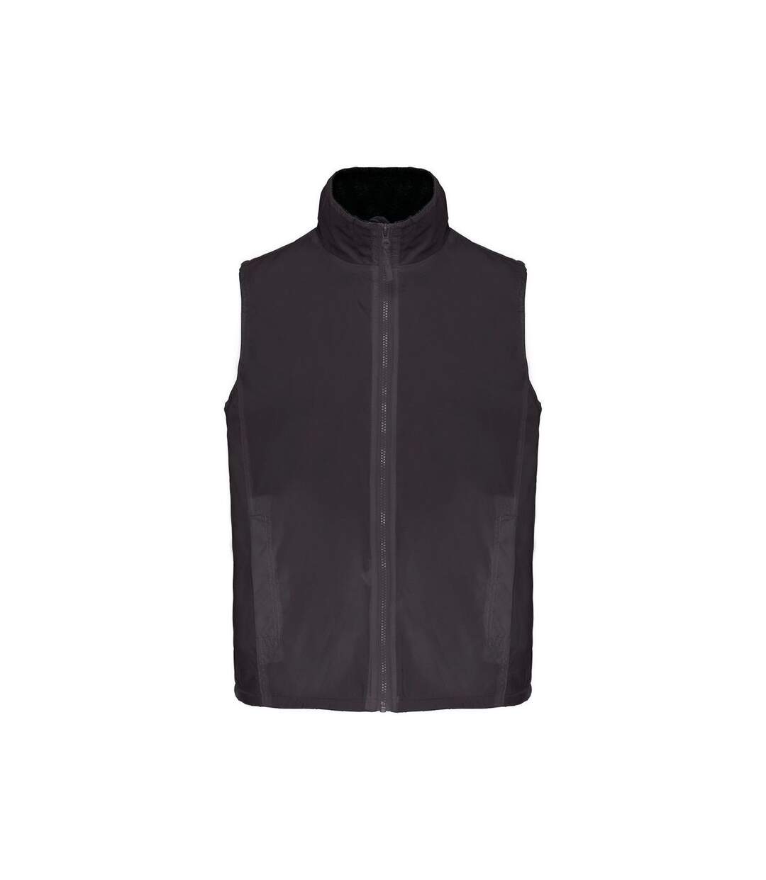 Gilet sans manches doublé polaire - Homme - K679 - gris foncé et noir