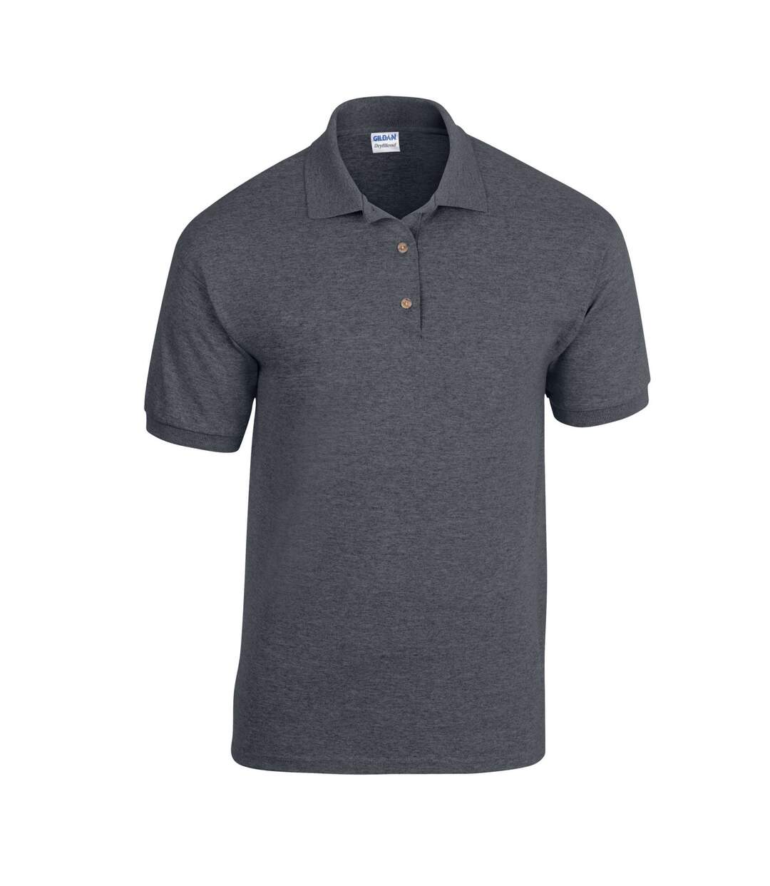 Mens Dryblend Polo Shirt Dark Heather Gildan-1