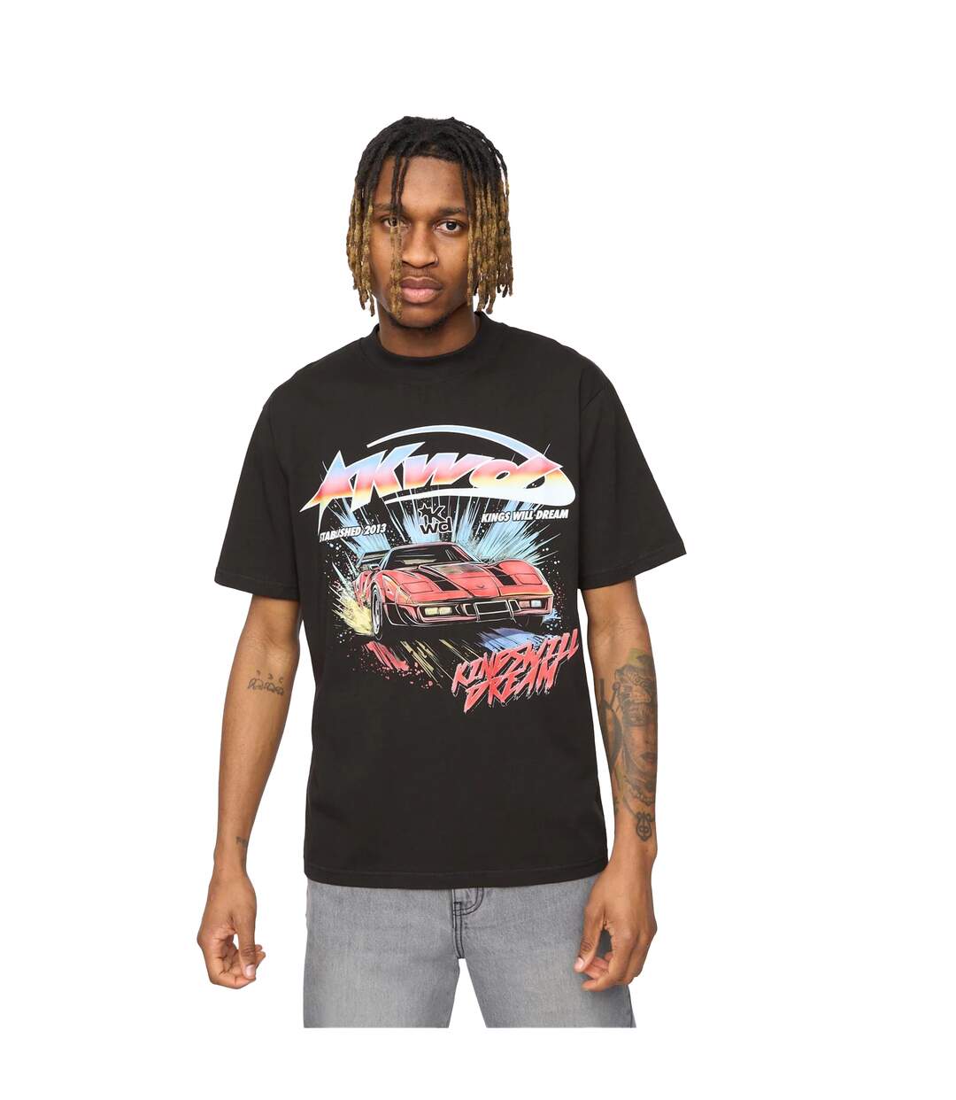 Mens Fastlane T-shirt Black Kings Will Dream-2