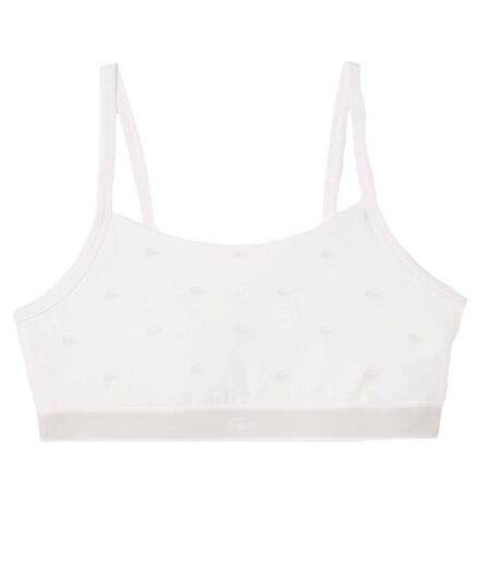 Womens/ladies Cotton Stretch Bralette White Lacoste