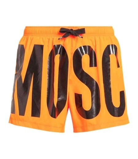 Short De Bain Motif/style Logo Homme Orange Vif Moschino