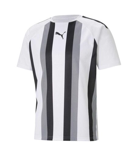 T-shirt Motif/style À Rayures Team Liga Homme Blanc Noir Puma