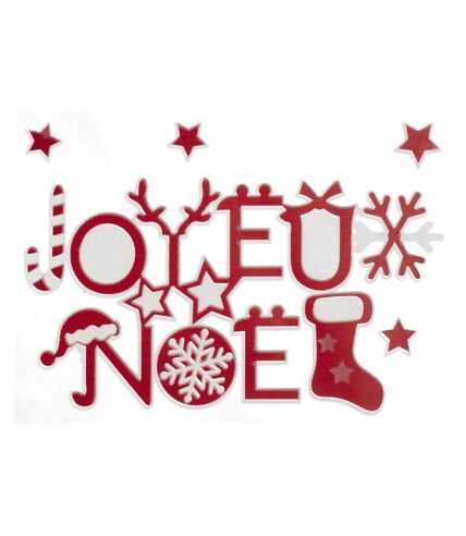Sticker floqué sur vitre Joyeux Noël - Rouge et blanc