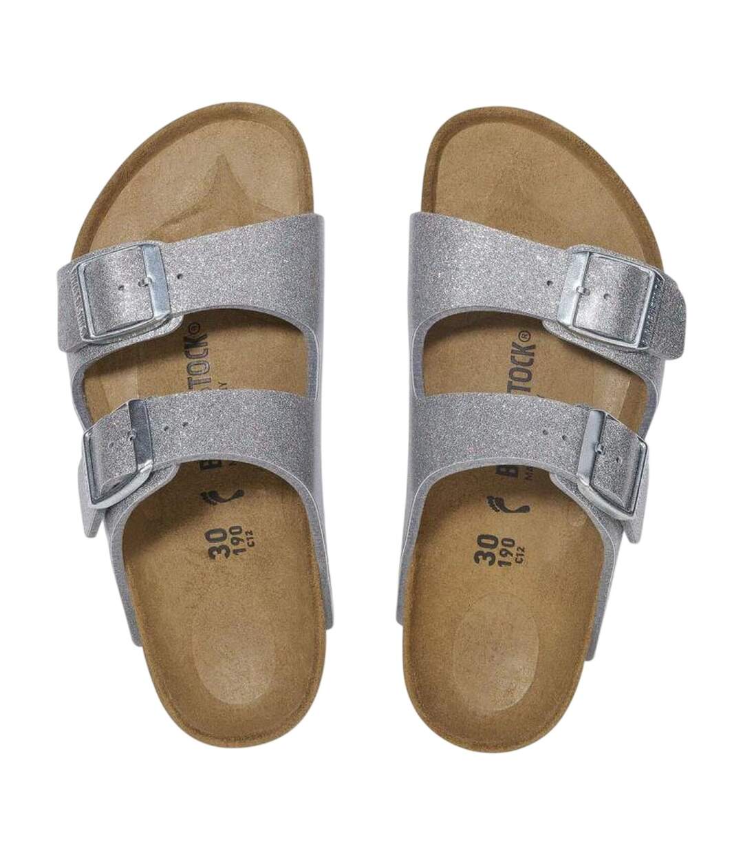 Childrens/kids Arizona Sandals Silver Birkenstock-2