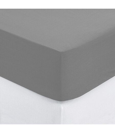 Drap Housse 2 Personnes Percale 160x200cm Gris