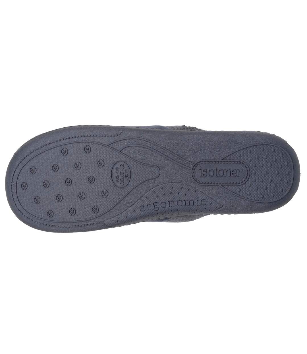 Isotoner Chaussons Mules homme velours semelle ergonomique soutien voûte plantaire-4