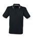 Mens coolplus tipped polo shirt black/white Henbury