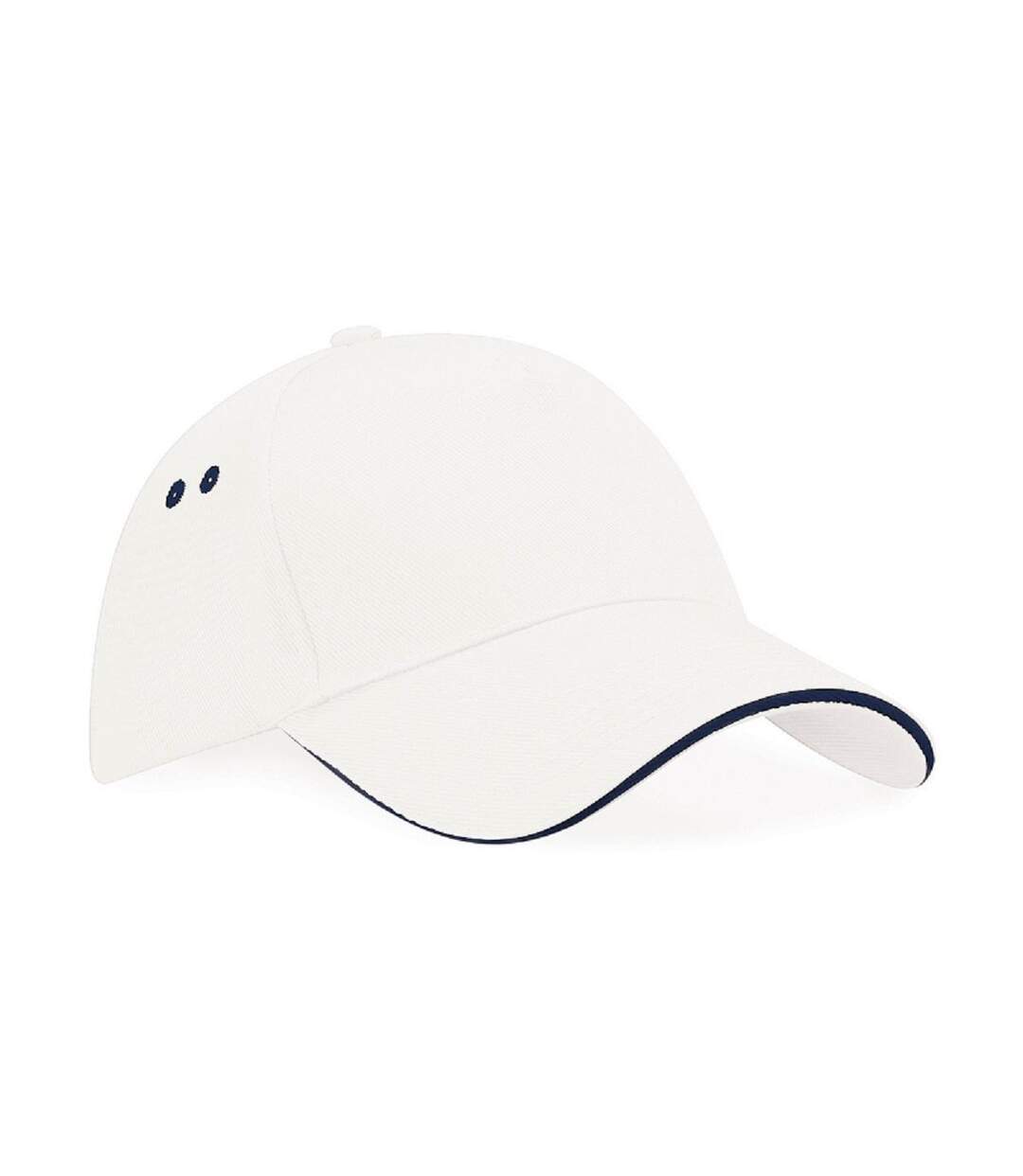 Casquette 5 panneaux adulte - B15C - blanc et bleu marine-1