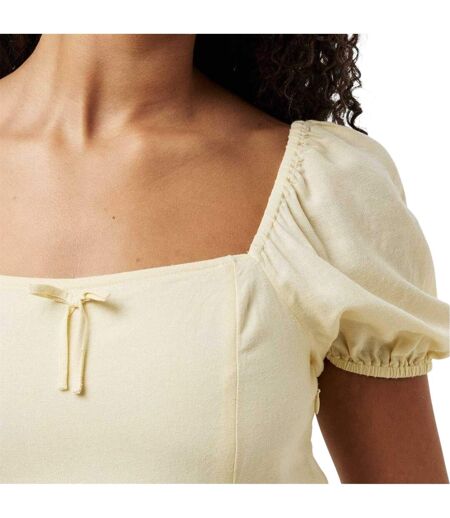 Robe Courte Manches Bouffantes Femme Jaune Clair Jack Wills