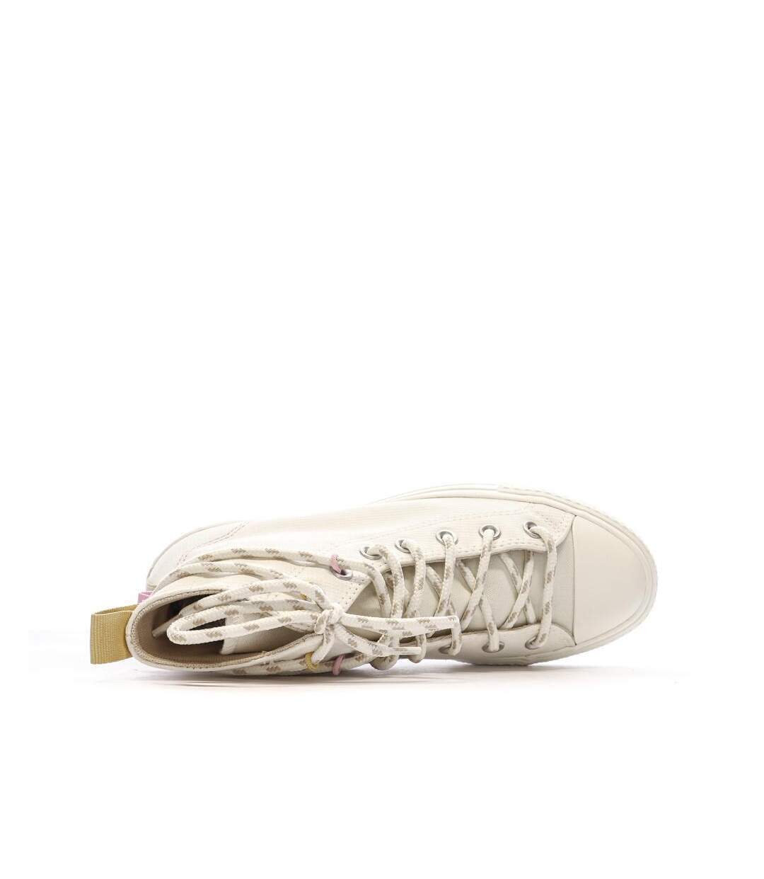 Baskets ecru femme converse s all star lift platform jacquard-4