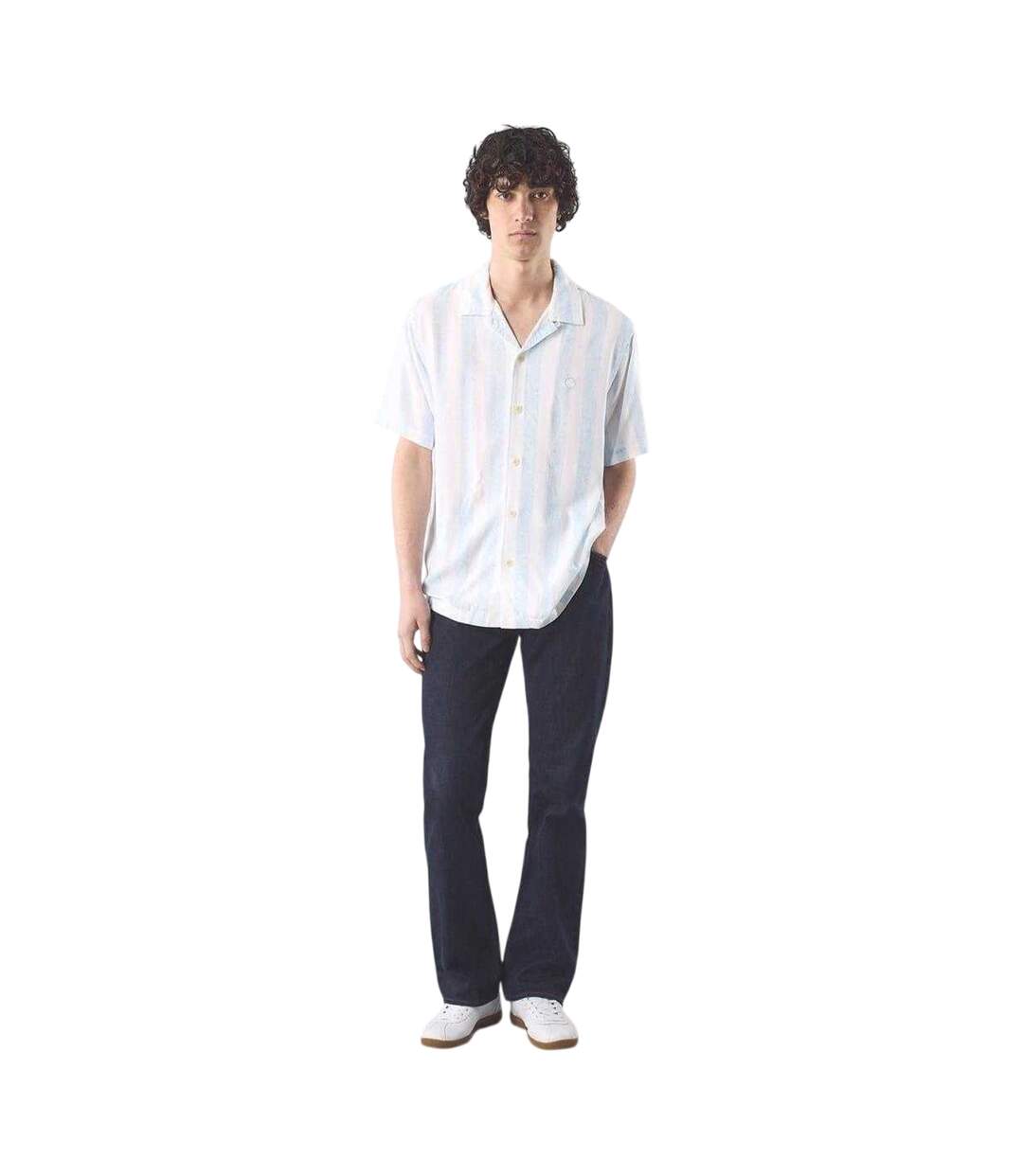 Mens Marshall Regular Short-sleeved Shirt Blue Pretty Green-4