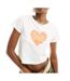 T-shirt Blanc/Orange Femme Converse Heart - L-1