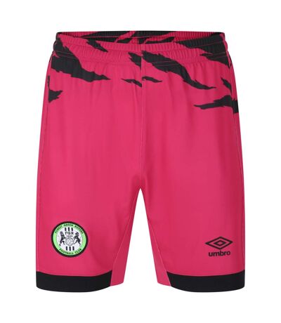 Umbro Mens 23/24 Forest Green Rovers FC Away Shorts (Pink/Black)