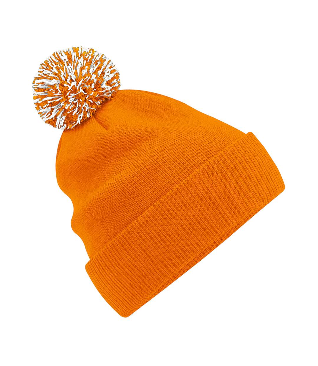 Bonnet snowstar adulte orange / blanc Beechfield-1