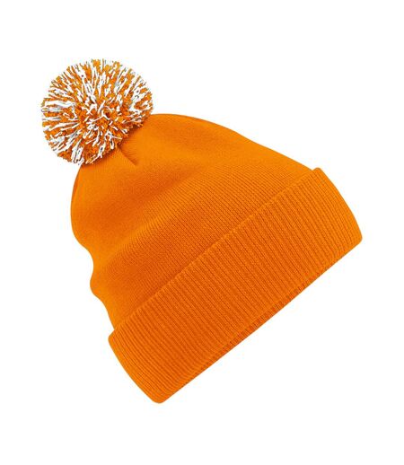 Bonnet snowstar adulte orange / blanc Beechfield