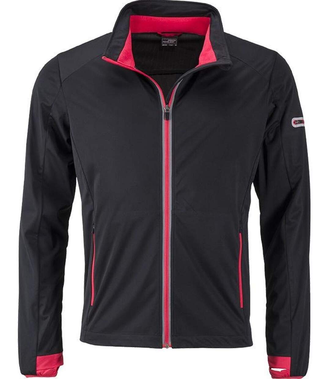 Veste softshell sport - Homme - JN1126 - noir et rouge-2