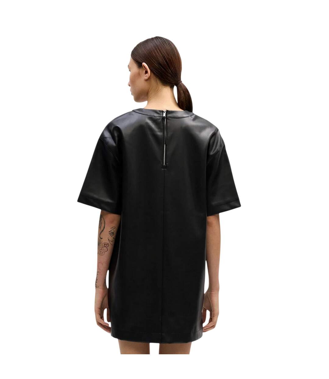 Womens/ladies Short-sleeved T-shirt Dress Black Calvin Klein-3