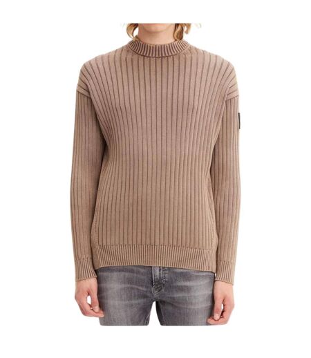 Sweat Motif/style Côtelé Homme Marron Calvin Klein