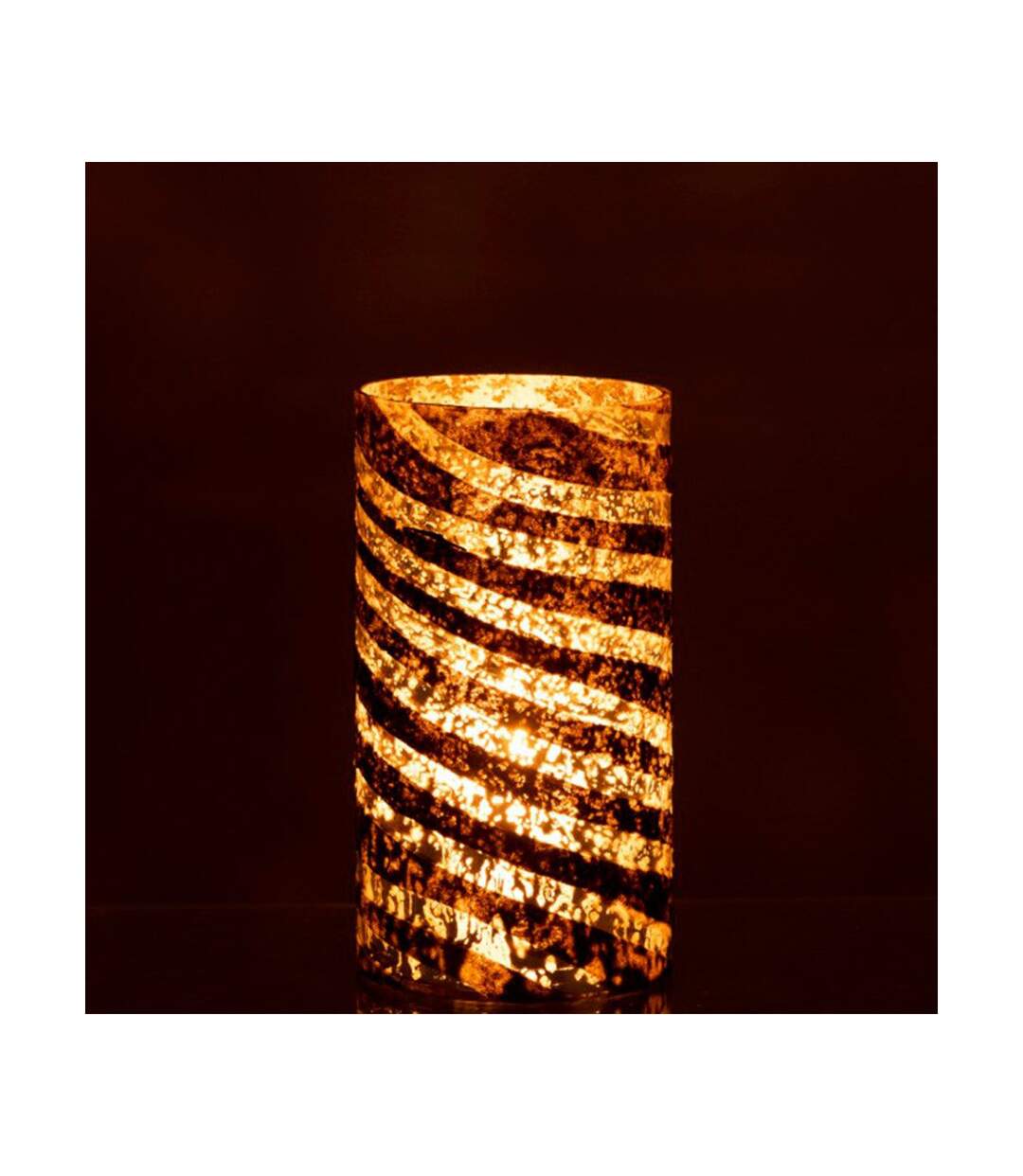 Vase Design en Verre Lignes 26cm Argent-3