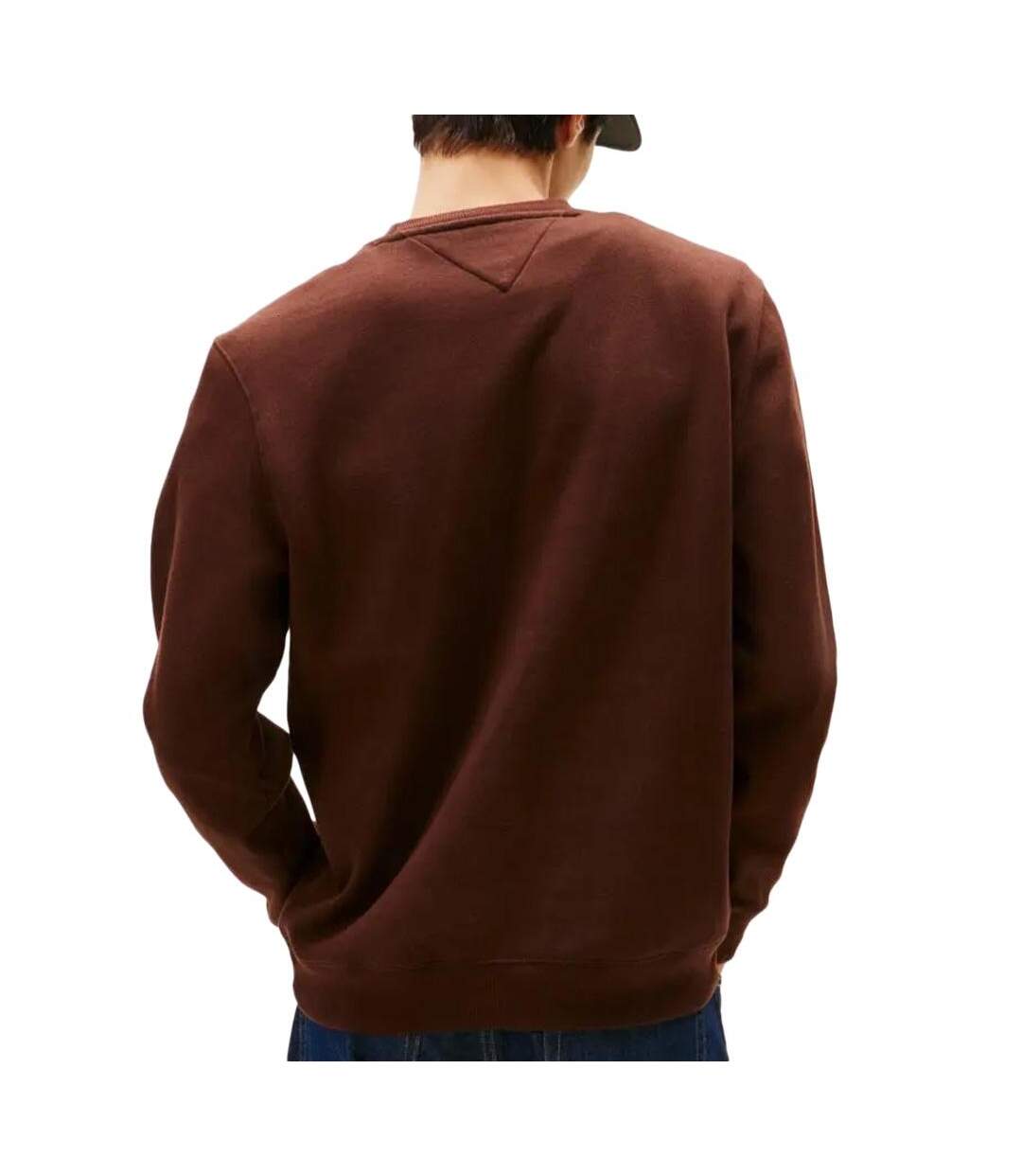 Sweat marron homme tommy hilfiger reg flag crew-2