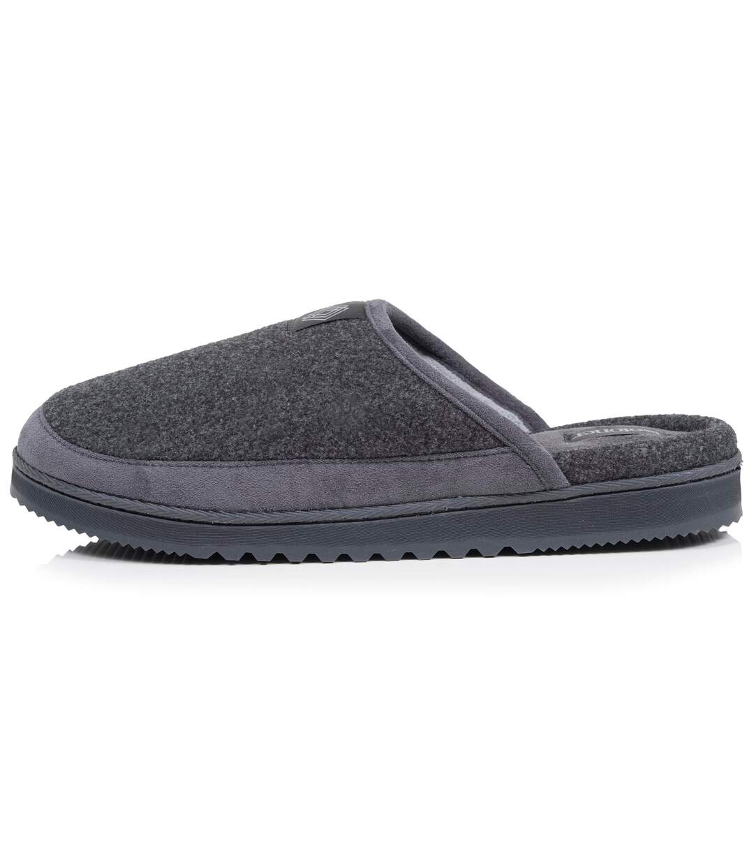 Isotoner Chaussons Mules homme velours chauds, semelle confort crantée-4