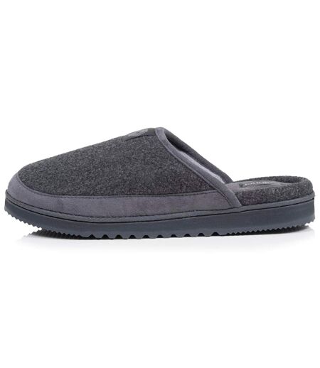 Isotoner Chaussons Mules homme velours chauds, semelle confort crantée