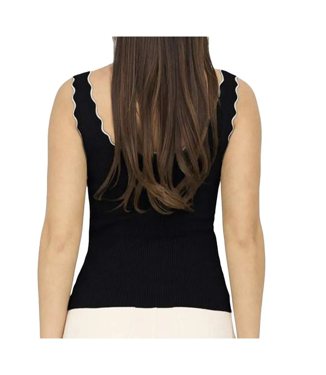 Débardeur noir/ecru femme jdy nanna-2