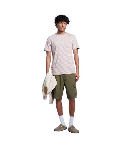 T-shirt Manches Courtes Motif/style À Rayures Homme Rose Foncé Farah