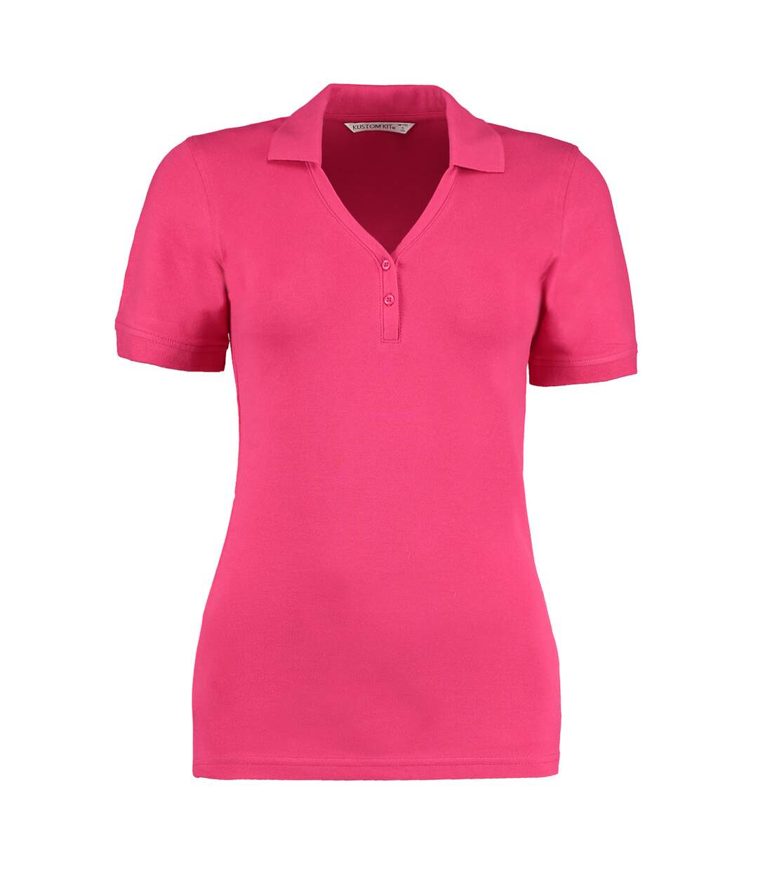 Polo à manches courtes et col en v  sophia comfortecpour femme framboise Kustom Kit-1