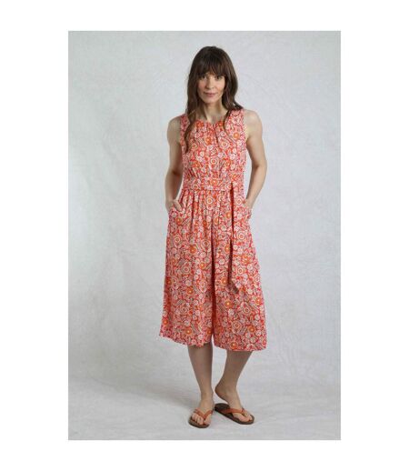 Womens/ladies nalani abstract eco liva jumpsuit tango red Weird Fish