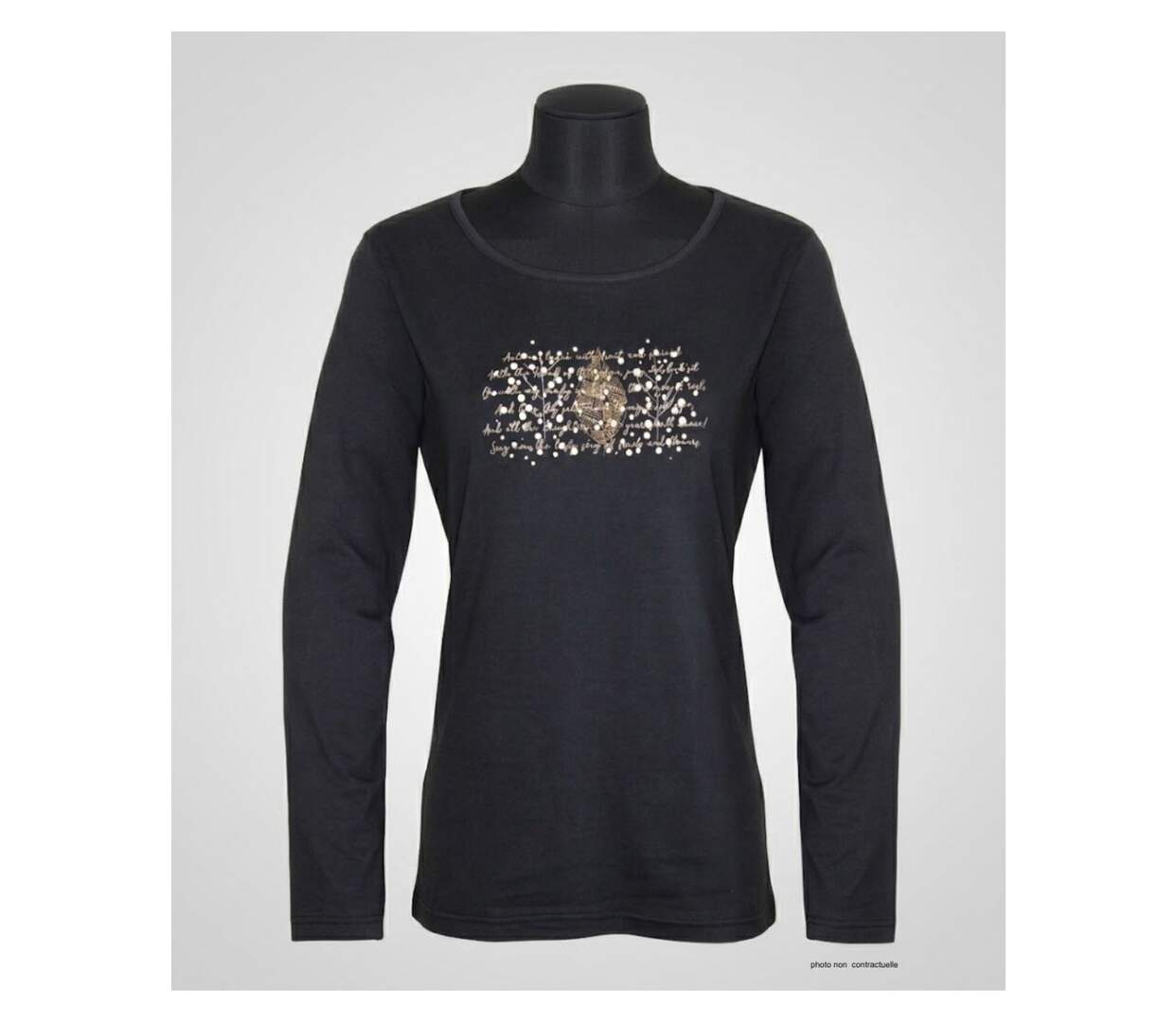 MAYFLOWER NOTICE2 – Tee-shirt manches longues noir sérigraphié pour un style chic et intemporel-3