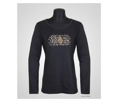 MAYFLOWER NOTICE2 – Tee-shirt manches longues noir sérigraphié pour un style chic et intemporel