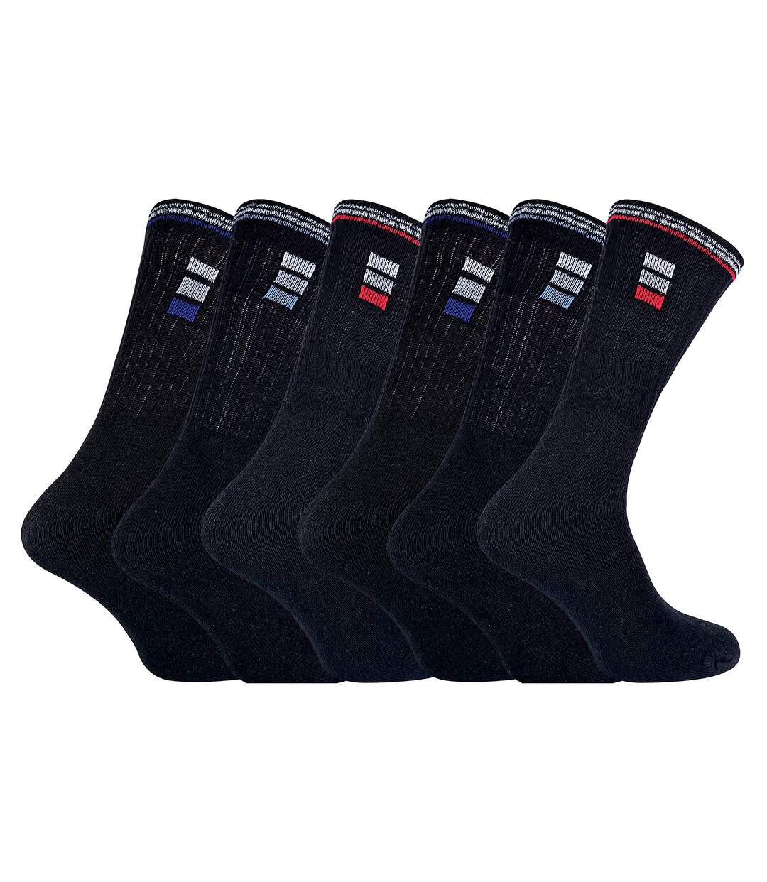 Chaussettes de sport blanches et noires pour homme par Sock Snob - 6 paires-1