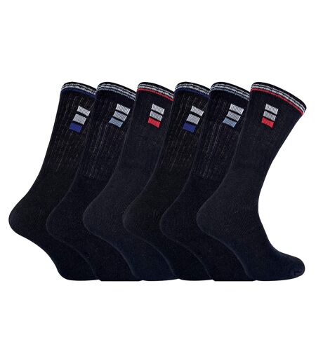 Chaussettes de sport blanches et noires pour homme par Sock Snob - 6 paires