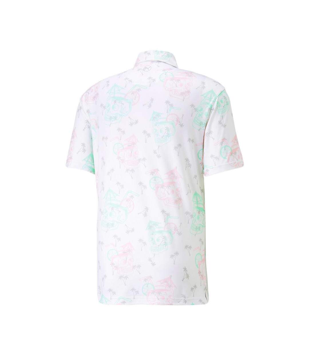 Chemisette de golf blanche imprimé homme puma tropi-cool - s-2